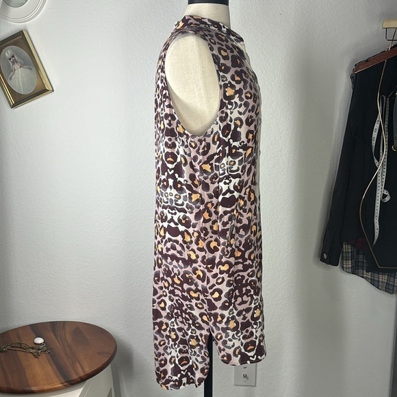 Mara Hoffman | leopard print shirt-dress mini sleeveless button up size small - Picture 10 of 14